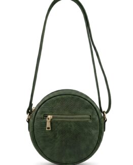 Bolso redondo de imitación ante
