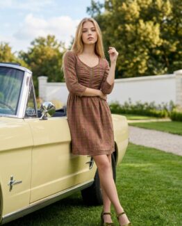 vestido de cuadros mujer