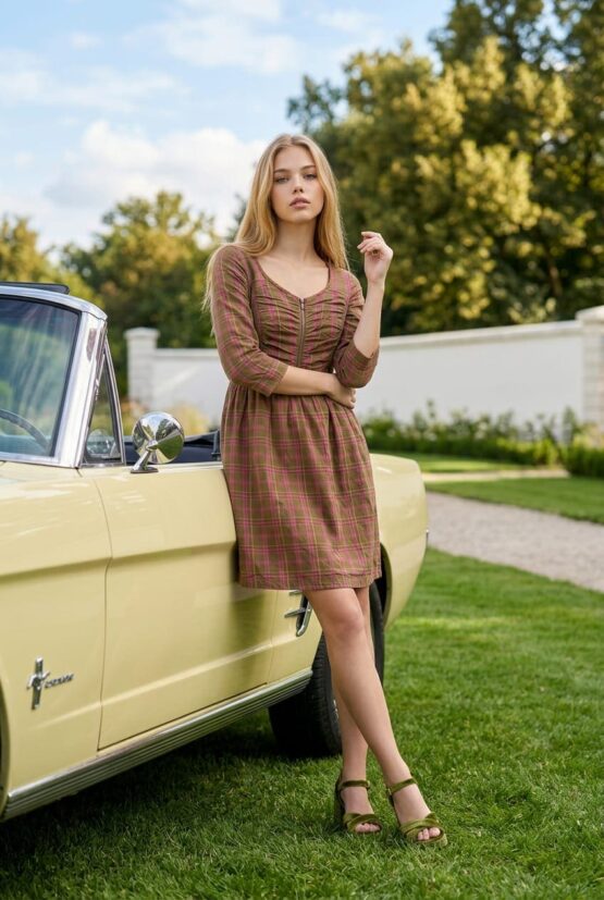 vestido de cuadros mujer