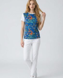 Camiseta combinada estampada