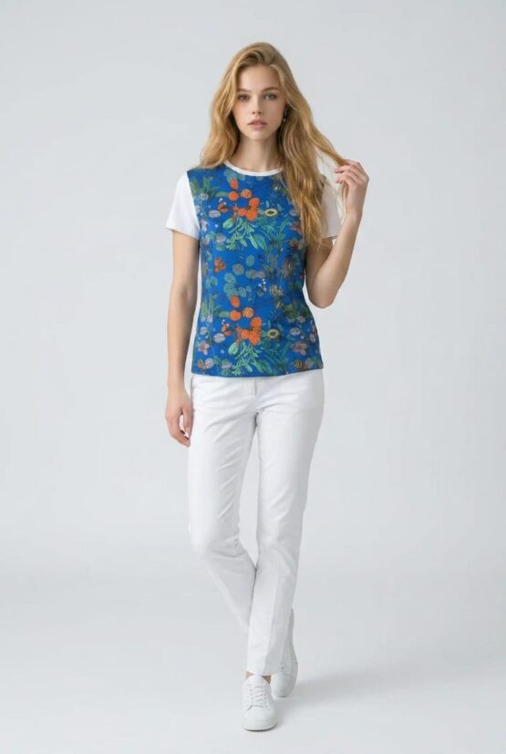 Camiseta combinada estampada
