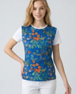 Camiseta combinada estampada